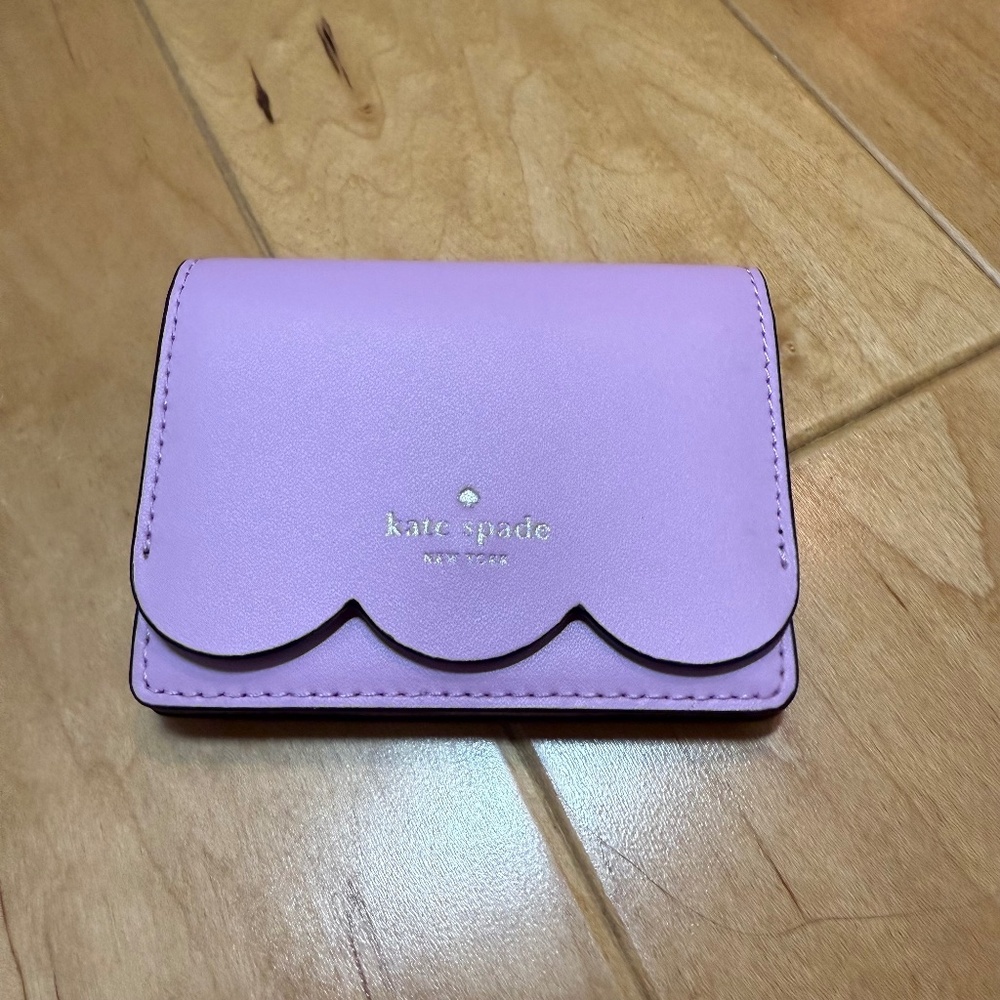 Kate Spade Gemma Small Flap Scalloped Cardholder Wallet with Keychain